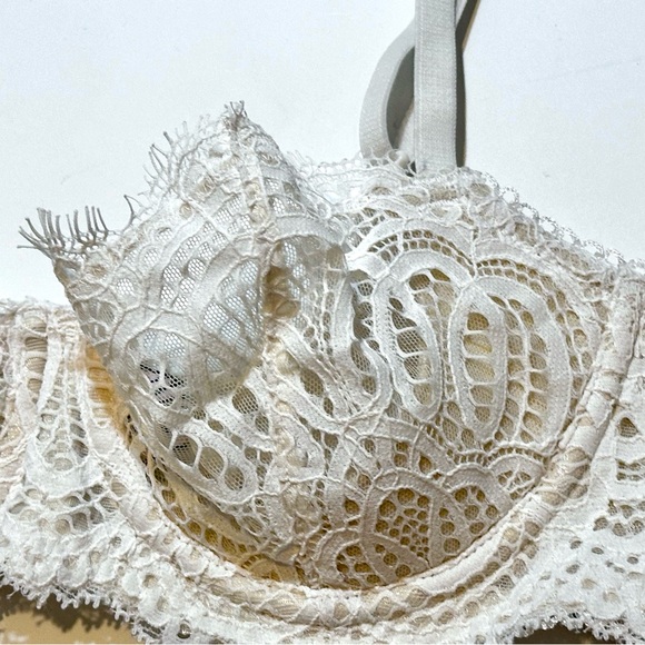 Victoria’s Secret Ivory Battenburg Lace Demi Balconette Bra 34B - Picture 4 of 5